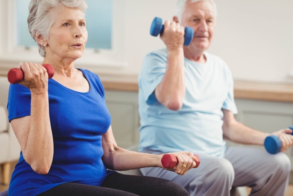 completing physical and cognitive exercises for dementia treatment