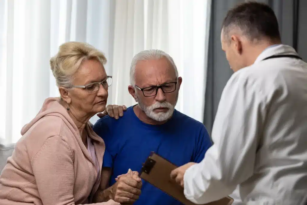 doctor discusses stages of dementia with patient