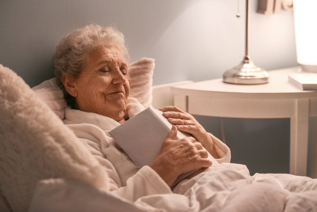 woman doing calming activities to help with sundowning