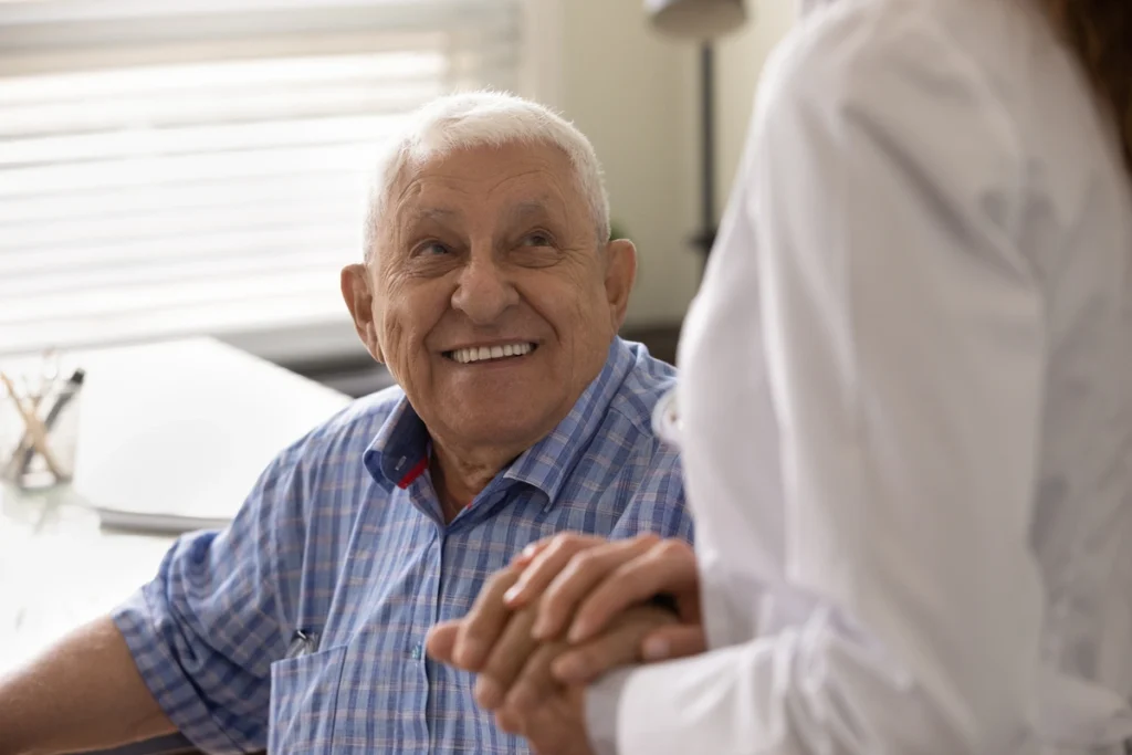 early signs of dementia- elderly men smiling