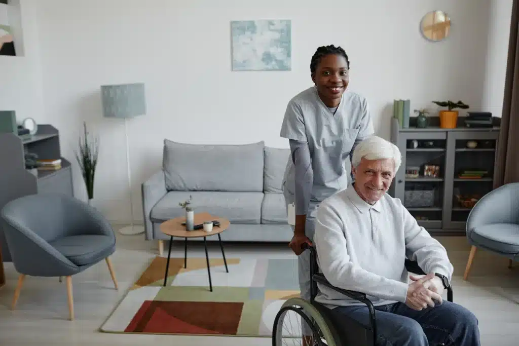 assisted living facility elder and caregiver