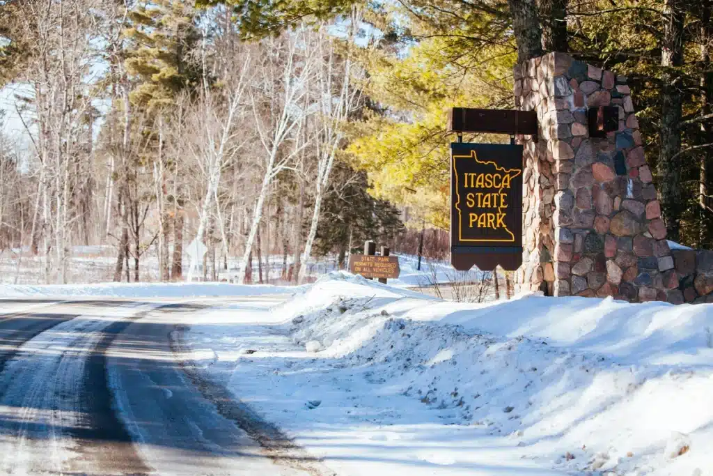 entrance sign for Itasca State Park